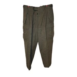 Alios Heiss Mens Pants Vtg 60's German Cargo Button Fly Heavyweight 34X30 (36cm)